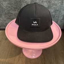 RVCA Mens Black Snapback Trucker Hat Adjustab...