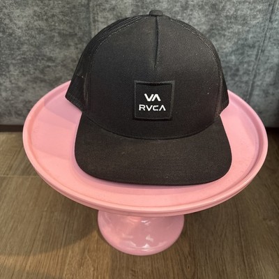 RVCA Mens Black Snapback Trucker Hat Adjustable Everyday Outdoor Athletic NWT 