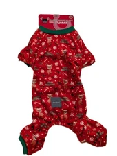 FuzzYard Red Green Dog Pajamas Reindeers Christmas Winter Size 1 X- Small 0415