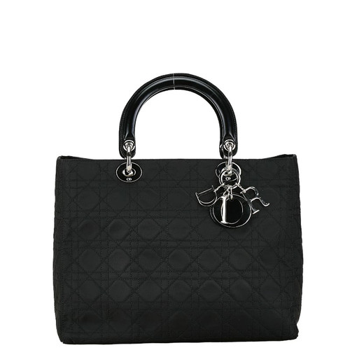Dior Lady Dior Cannage 2Way Handbag Shoulder Bag Black Cotton Dust Bag
