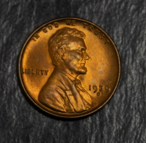 1939 D Lincoln Wheat Cent Gem BU Red    Lot 4662