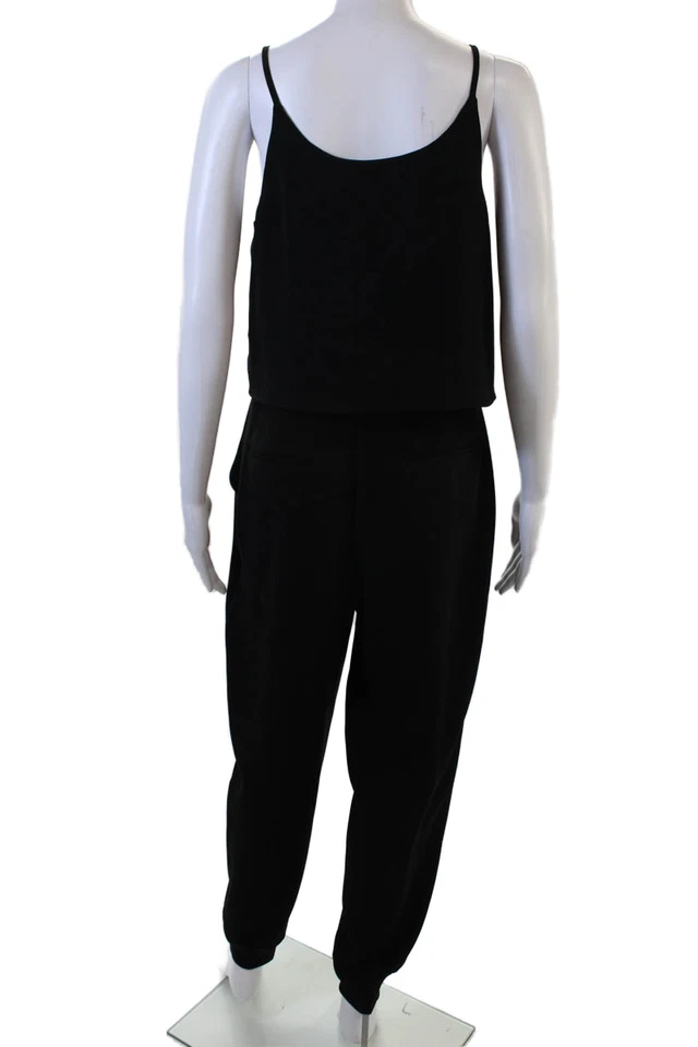 Mono Theory para mujer con correa de espagueti cuello en V crepé envolvente negro talla 6 Foto 3 de 4