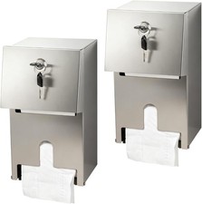 Commercial Double Rolls Toilet Paper Dispenser Holder,Heavy Duty Stainless Steel