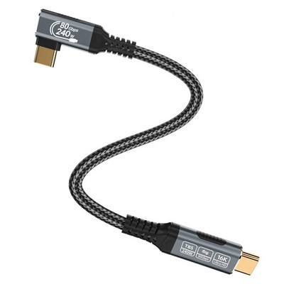 240w 80gbps USB c Cable Compatible with Thunderbolt 5 Cable Right Angle Short...