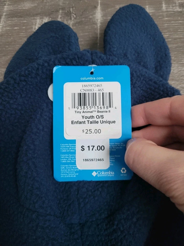 New COLUMBIA Blue Tiny Animal Beanie II Infant Youth One Size - Image 4 of 4