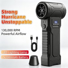 Compressed Air Duster Powerful Turbine Fan 130000RPM Rechargeable Cordless
