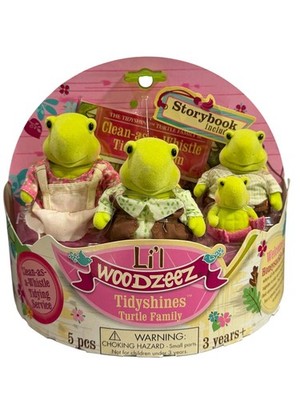 Li'l Woodzeez Tidyshines Turtle family figure toys 5 pcs. NEW Battat toys