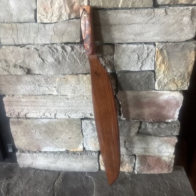 Hand Made Wooden Ceremonial Sword.  Signed By Artist!  Unique