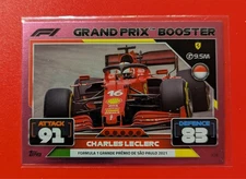 Topps Turbo Attax 2022 Pink No. 328 Grand Prix Booster Charles Leclerc 