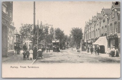 Purley Surrey Die Straßenbahn Endstation Postkarte
