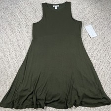 Athleta Women's Santorini Thera Rib Dress Green Stretch M Sleeveless NWT $69