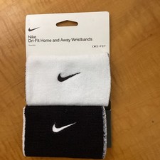 NIKE Adult Unisex Dri-Fit Home  Away Doublewide Wristbands One Size -Black/Gray