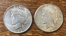 (2) 1922 Peace Silver Dollar - 90% Silver USA Coin