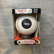 Official 1987  Toss Or Bounce Off The Wall alarm clock vintage digital baseball