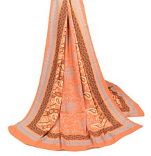 Sushila Vintage Rust Printed Dupatta 100 Pure Cotton Floral Soft Long Stole Wrap