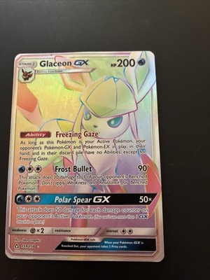 Pokémon Glaceon GX Ultra Rare Full Art Holo Card Sun & Moon Ultra Prism