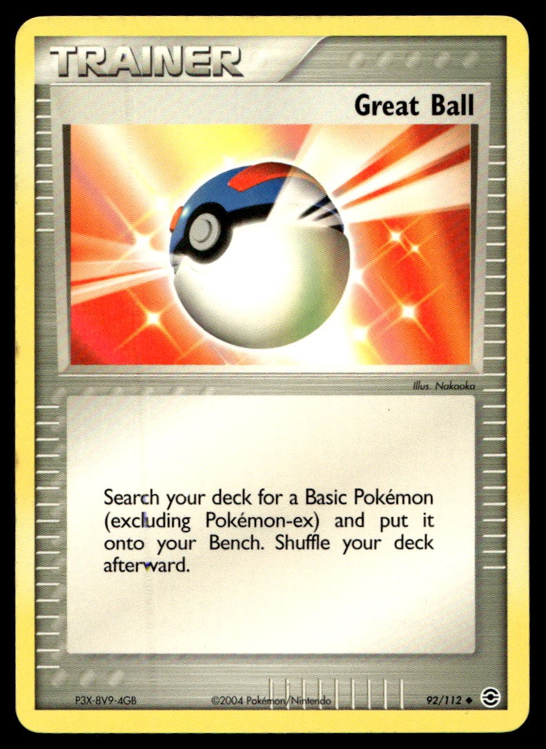 EX-NM FireRed & LeafGreen Great Ball Uncommon 92/112 2004 Pokemon TCG