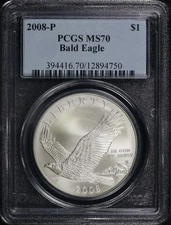 2008-P Bald Eagle Silver Dollar Commemorative PCGS MS-70