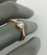 T 52 Bague solitaire fiançailles or jaune 18 carats diamant 0,4 carat