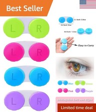 4 Pack Colorful Contact Lens Case Box Holder Container Soak Storage Kit