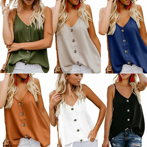 Ladies Blouse Shirt Summer Strappy V 