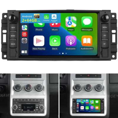 2+64GB Android 15 For 2009 2010 Dodge Journey Apple Carplay Car Radio GPS Stereo