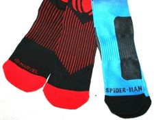 Marvel Men's Spider-Man Red/Black/Blue Athletic Socks 2 Pairs Shoe Size 6-12