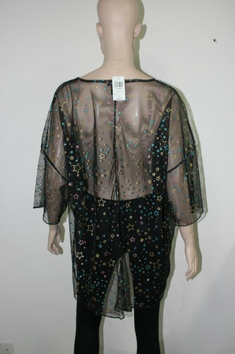 Hot Topic schwarz Glitzer Stern durchsichtig Kimono Größe XS Verkaufspreis $ 29,99 - Bild 4 von 5