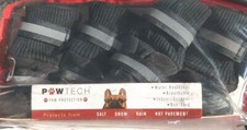 Paw Tech Dog Boots Black Size XS 1.5" Paw Print Water Resistant In/Outdoor Grip