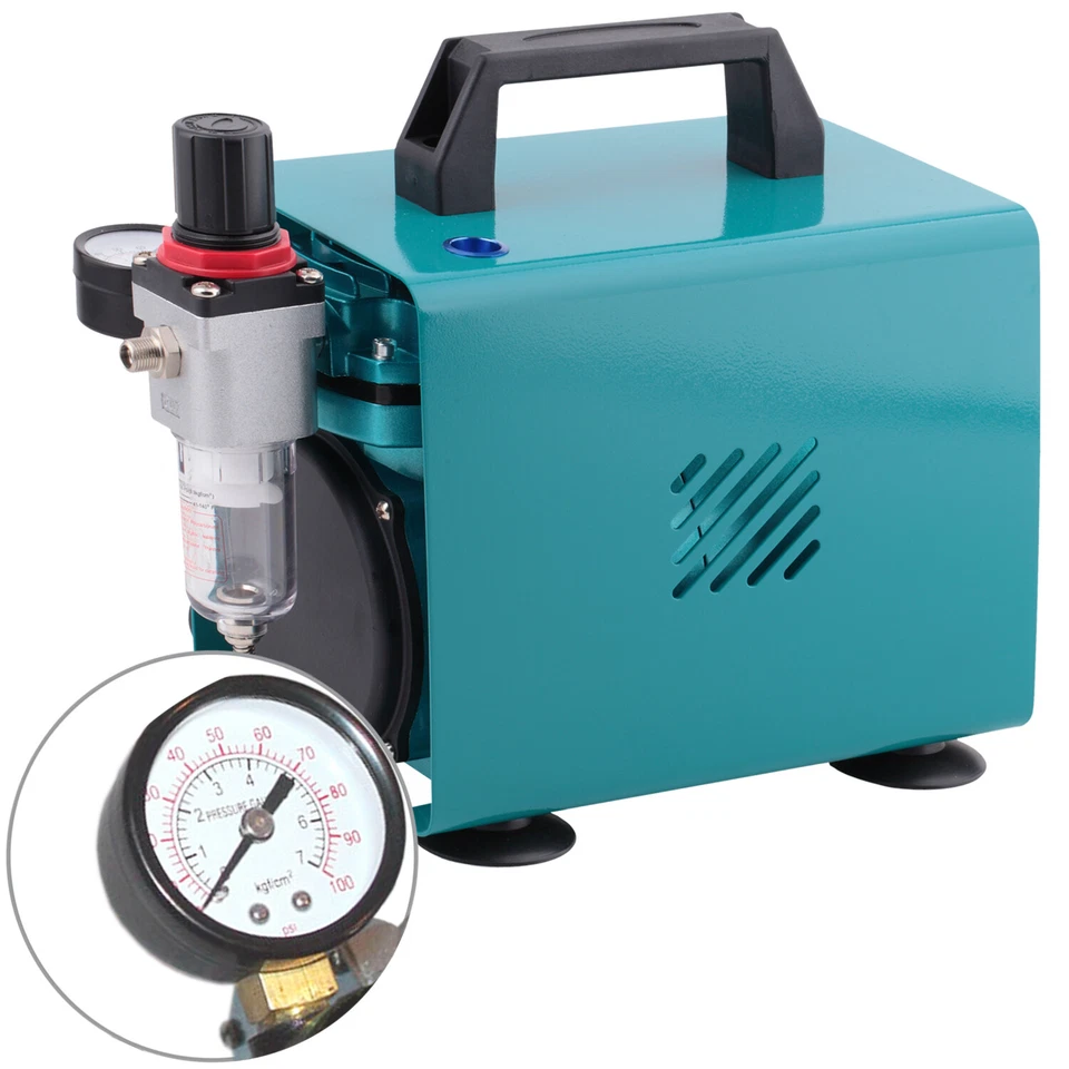 AIRBRUSH KOMPRESSOR KOMPLETT SET AIRBRUSHPISTOLE HALTERUNG CLEANING POT BÜRSTEN - Bild 2 von 4