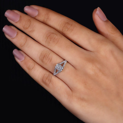 Radiant Cut IGI 1,34 Ct Lab Grown Diamond Wedring 7 14k White Gold