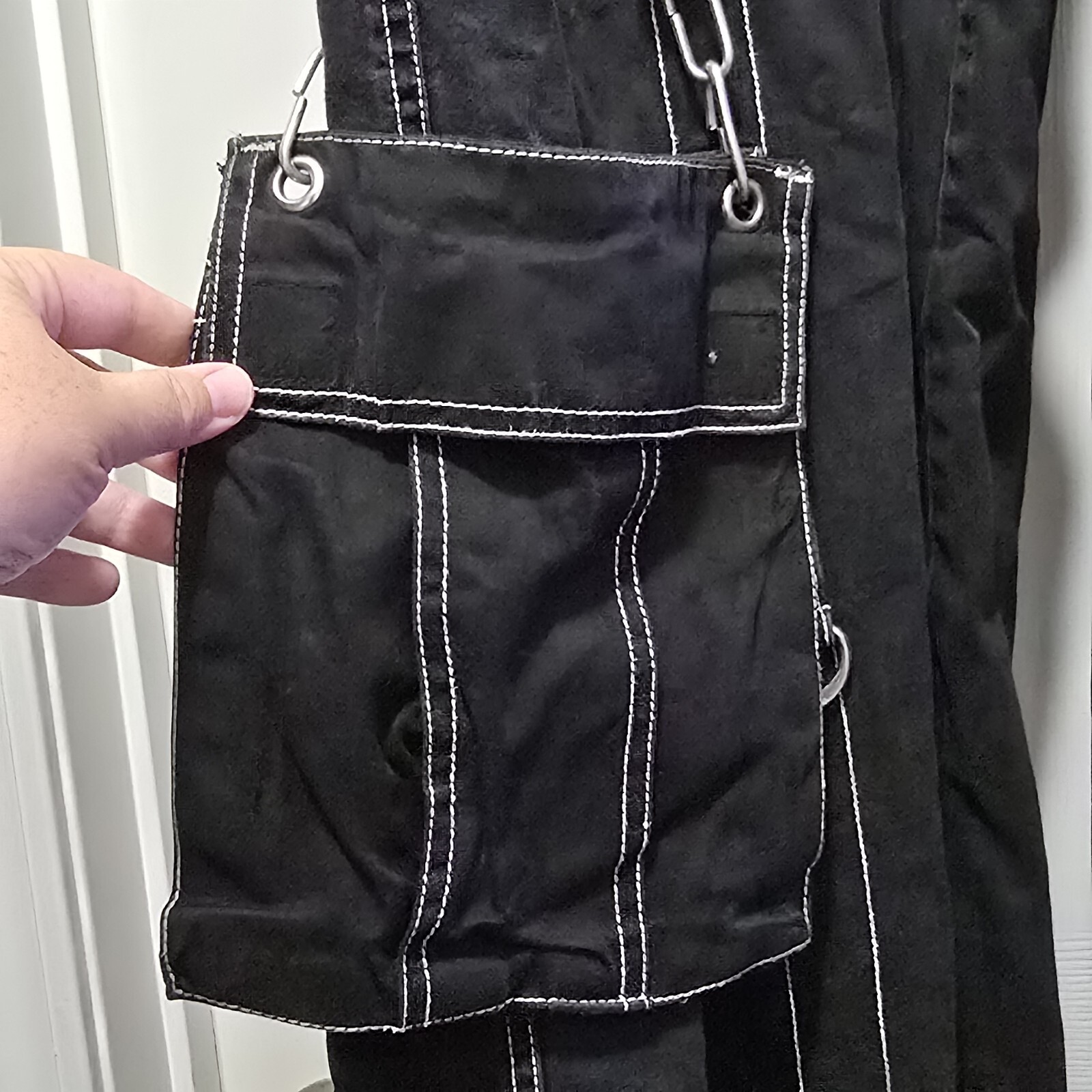 Vintage 90s Tripp NYC Bondage Style Pants Chains Baggy Goth Skater Punk Men's 2X image 4
