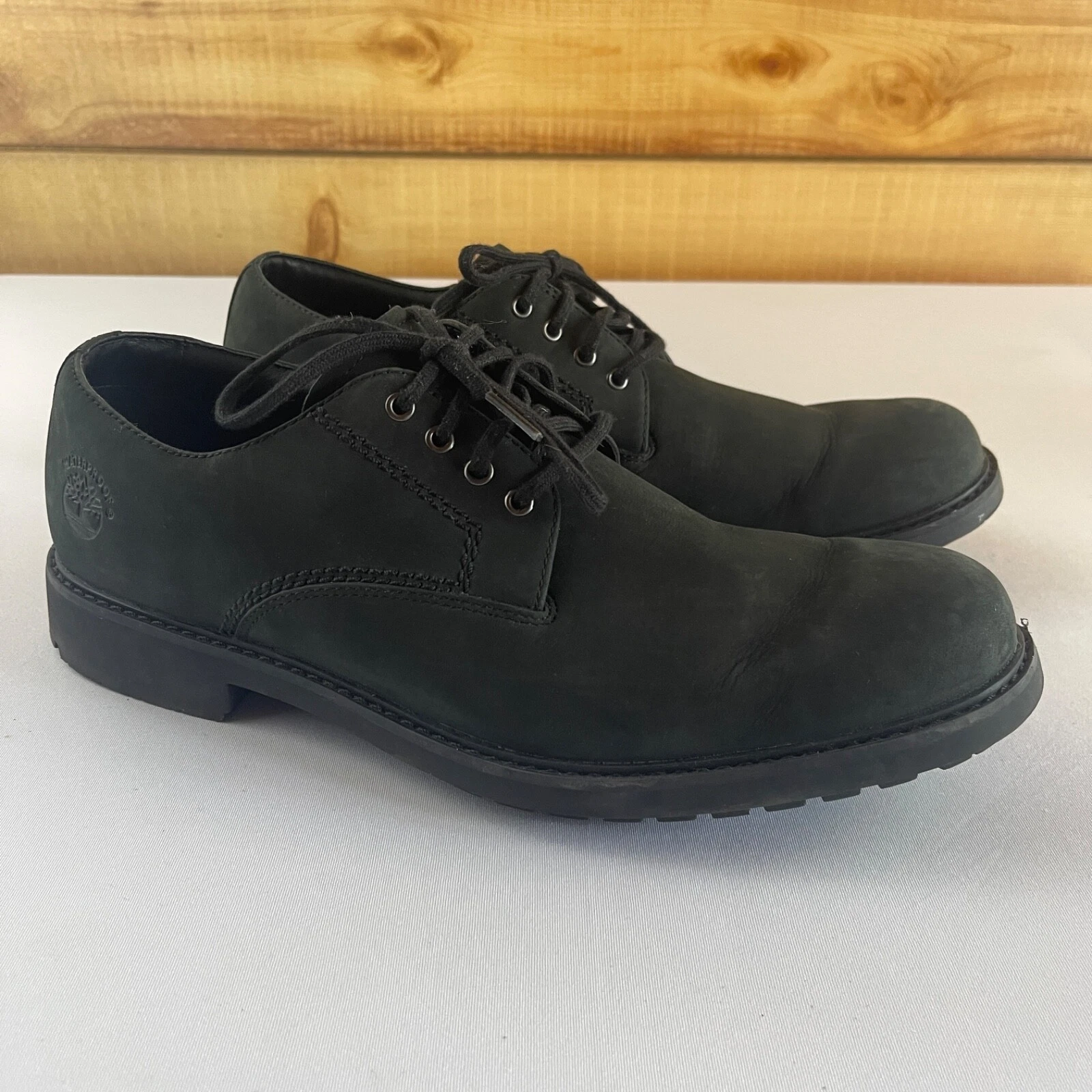 Scarpe Oxford Timberland Sawyer Lane da uomo taglia 10 nere impermeabili stringate
