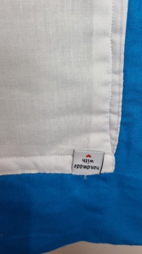 Handmade Patchwork Quilt Cot Blanket Boys 80 X 65cm Blue - Picture 6 of 8