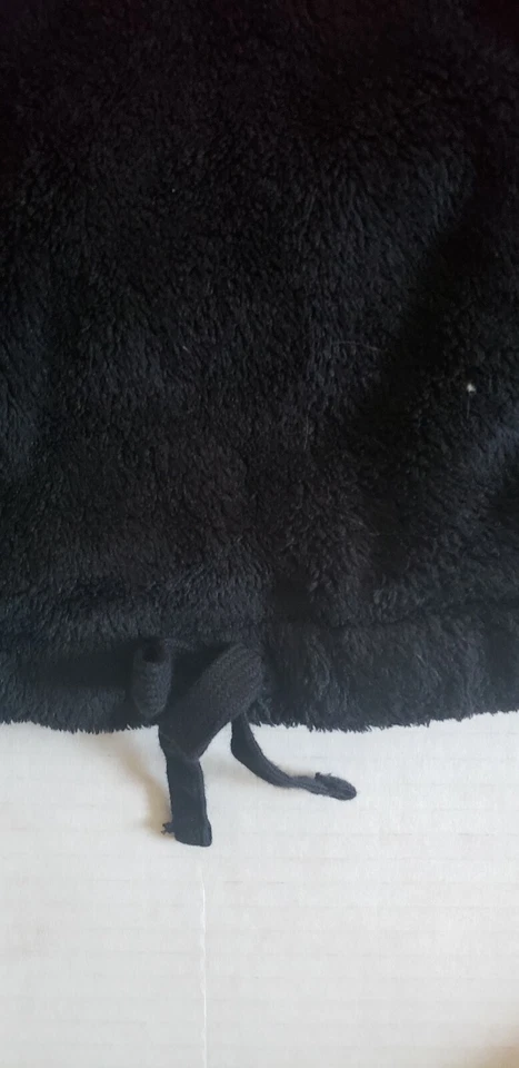 Old Navy 抓绒毛衣女孩 14 半拉链毛绒黑色套衫柔软 — 第 3/4 张图片