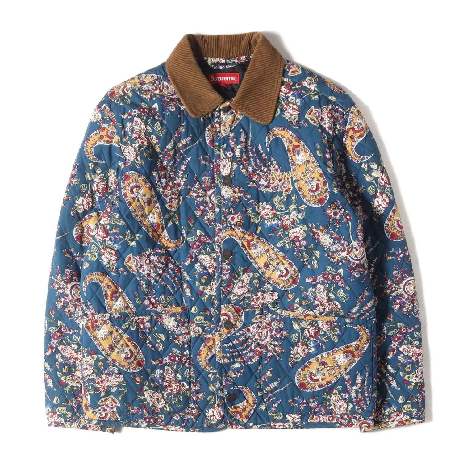 Veste Supreme Taille : S Motif Paisley matelassée (veste matelassée) bleu marine homme occasion