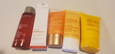 CLARINS, Lot of 5 exfolating, eye balm, essence smoothness, day cream, sun care