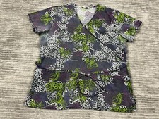 Restop Scrub Top Womens Medium Multicolor Shortsleeve Cotton Blend