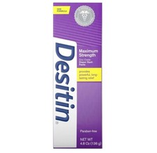 Desitin Maximum Strength Diaper Rash Cream 4.8 oz 40 Zinc Oxide Hypoallergenic