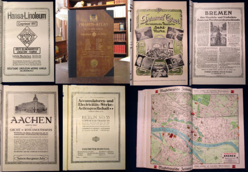 Thom Pharus-Atlas Deutscher Städte Ausgabe 1912/17 Selten Geographie Ortskunde m - Foto 1 di 12