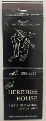 Neil s Heritage House - DAYTON OHIO OH Greek Restaurant Vintage Matchbook Cover