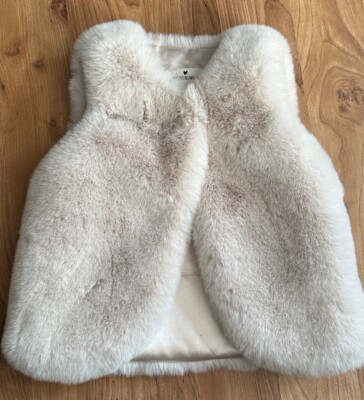 baby girls 18-23 month ivory teddy bear soft gilet bodywarmer fur