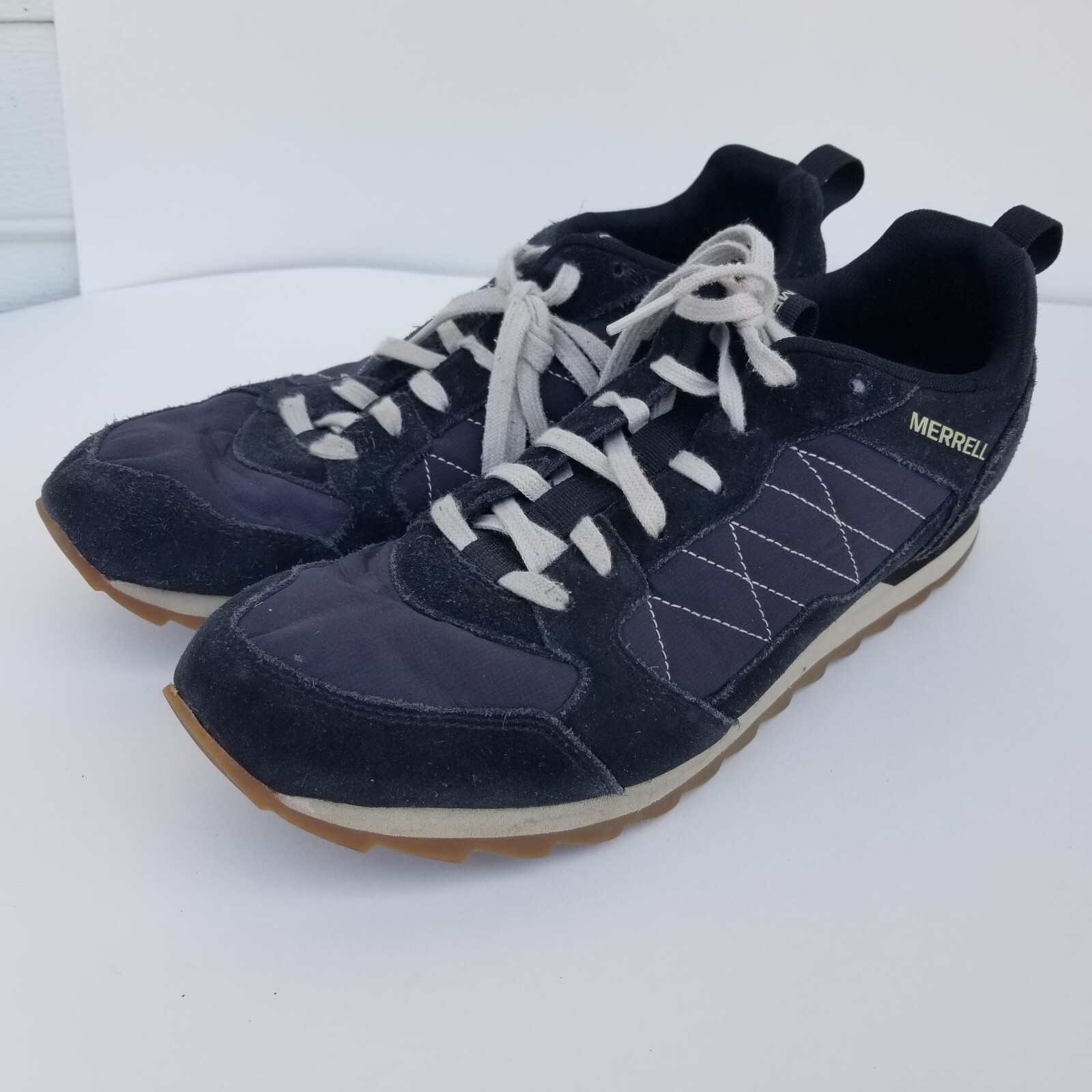 Scarpe da trekking sportive Merrell Alpine da uomo taglia 9 nere scamosciate gomma sneakers
