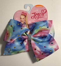 JoJo Siwa Dark Pastel Rainbow Bow With Rainbow Rhinestones