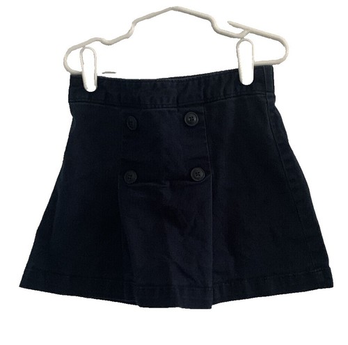 ENFOLD メモリータフタ DEFORMED SKIRT 38 NAVY Enfold Navy Blue Skirt Sz 38 Asymmetrical Cotton Blend Midi