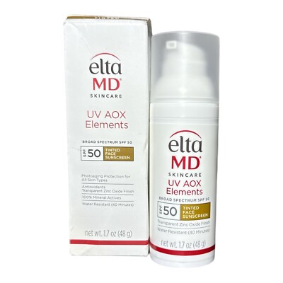 EltaMD UV AOX Elements Broad-Spectrum SPF 50 Tinted 1.7oz EXP 05/2026 NEW IN BOX