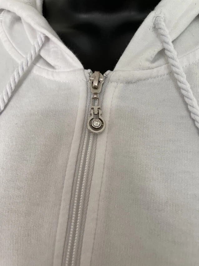 Sudadera con capucha y cremallera completa blanca para mujer de Coral Bay Mezcla de algodón Talla L Large Foto 4 de 4