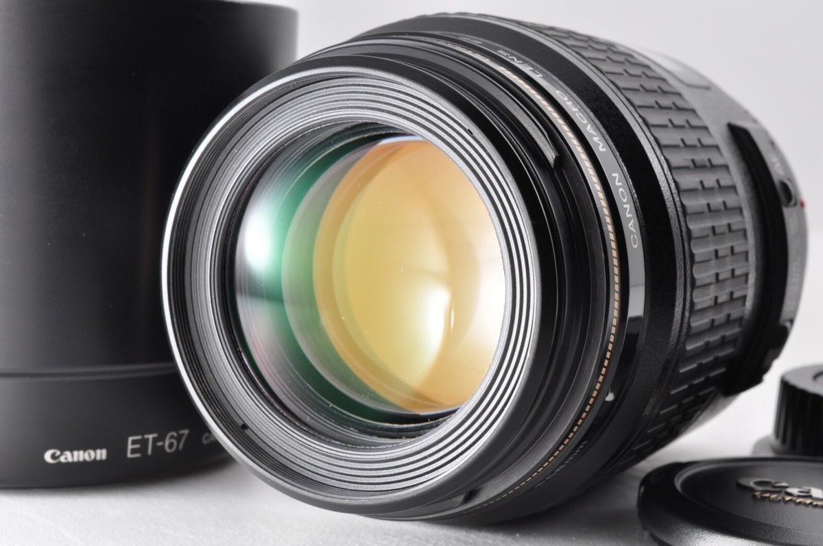 新品同様 Canon EF 100mm f/2.8 USM フード付 #GB07 MINT Canon EF 100mm f/2.8 Macro USM Prime Lens w/ Food by DHL from