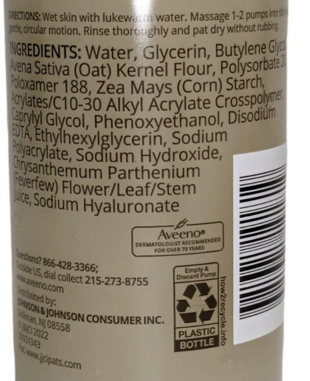 6 Aveeno Nourishing Face Wash Sensitive Skin Calm Restore Fragrance Free 6 Pack - Image 4 of 4