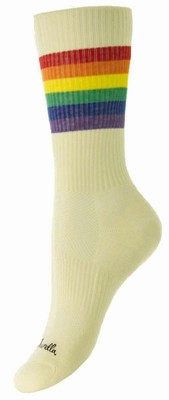 Pantherella Womens Shine Egyptian Sports Socks - Cream/Rainbow